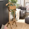 Brown Teak Wood Valet Stand - Bedroom Clothes Organizer