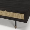 YANIS Black Pine Coffee Table with 4 Drawers and Cane Top