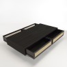 YANIS Black Pine Coffee Table with 4 Drawers and Cane Top