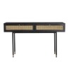 Console YANIS - Bois Pin Noir 2 tiroirs cannage