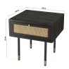 Chevet YANIS - Bois Pin Noir 1 tiroir cannage