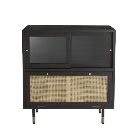 Buffet YANIS en pin noir - Meuble design et pratique