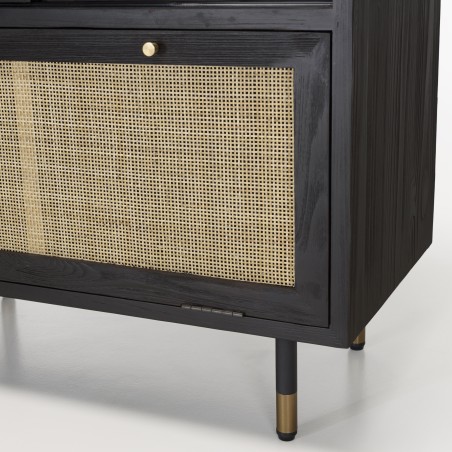 Buffet YANIS en pin noir - Meuble design et pratique