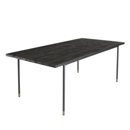 YANIS Black Rectangular Dining Table 200x100cm - Trendy Design