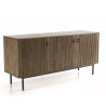 GINO Brown Buffet 3 Doors Acacia Black Metal Legs