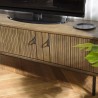 Meuble TV GINO - Bois d'acacia - Marron - 2 portes 1 niche