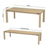 MAXENCE Extendable Rectangular Dining Table 220/320cm - Oak Wood