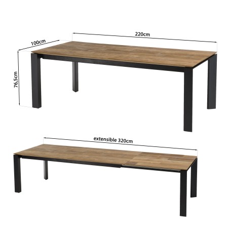 Table à manger MAXENCE en bois teck recyclé