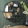 Étagère murale ronde SIXTINE 80x80cm bois Mahogany