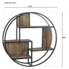 Étagère murale ronde SIXTINE 80x80cm bois Mahogany