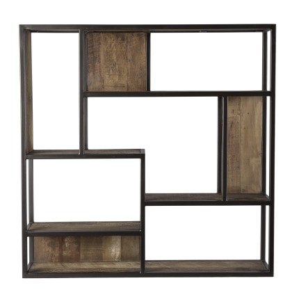 Étagère murale carrée SIXTINE marron 80x80cm
