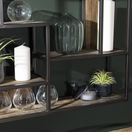 Étagère murale carrée SIXTINE marron 80x80cm