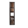 SIXTINE Square Brown Wall Shelf 80x80cm - Mahogany Wood Black Metal