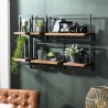 SIXTINE Wall Shelf 'S' - Recycled Teak Shelf with Metal Frame