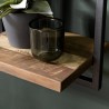 SIXTINE Wall Shelf 'S' - Recycled Teak Shelf with Metal Frame