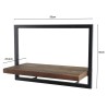 SIXTINE Wall Shelf 'M' 1 Recycled Brown Teak Shelf with Black Metal Frame