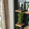 SIXTINE Wall Shelf - Brown Recycled Teak Shelves, Black Metal Frame