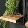 SIXTINE Wall Shelf - Brown Recycled Teak Shelves, Black Metal Frame