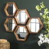 SIXTINE 'S' Brown Hexagonal Teak Mirror