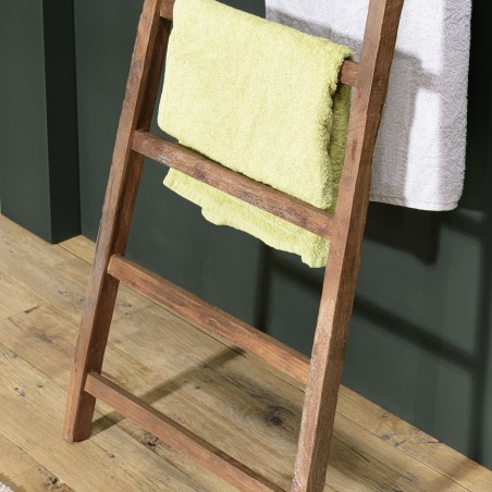 SIXTINE - High Brown Teak Wood Towel Rack