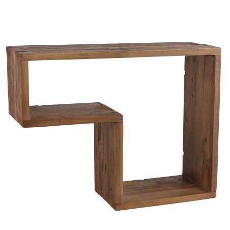 SIXTINE Brown L-shaped Wall Shelf - Recycled Teak Wood - Trendy Decor