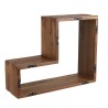 SIXTINE Brown L-shaped Wall Shelf - Recycled Teak Wood - Trendy Decor