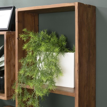 Étagère murale rectangulaire marron - Bois teck recyclé