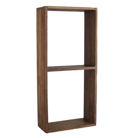 SIXTINE Rectangular Brown Wall Shelf - Recycled Teak Wood - 2 Niches