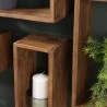 SIXTINE Brown Rectangular Wall Shelf - 2 Niches, Recycled Teak Wood