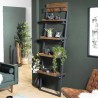 SIXTINE Wall Shelf Brown Teak 4 Levels Recycled Metal Structure