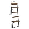 SIXTINE Wall Shelf Brown Teak 4 Levels Recycled Metal Structure