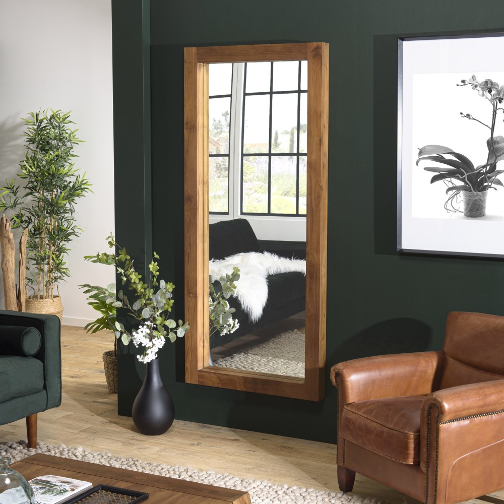 SIXTINE - Brown Rectangular Teak Mirror, 180 x 80 cm SIXTINE - Brown Rectangular Teak Mirror, 180 x 80 cm
