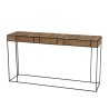 SIXTINE Rectangular Teak Console - Light Teak Wood, Black Metal