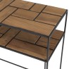Console SIXTINE teck clair métal noir