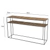 Console SIXTINE teck clair métal noir