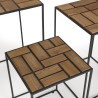 Set de 3 tables d'appoint gigogne en bois teck recyclé