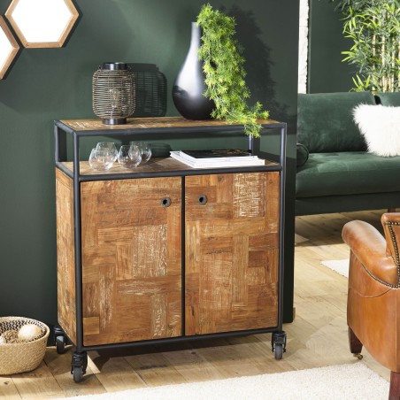 Buffet SIXTINE en teck recyclé et acier