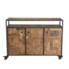 Buffet SIXTINE - Teck recyclé et acier noir