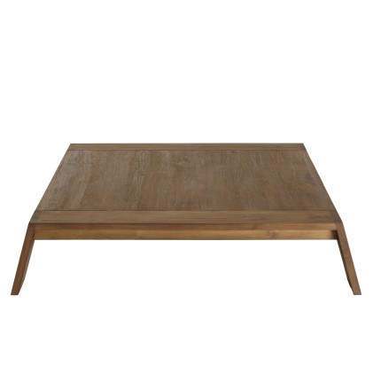 SIXTINE - Square Brown Coffee Table 115x100cm Teak Recycled Wood Legs