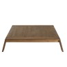 SIXTINE - Square Brown Coffee Table 115x100cm Teak Recycled Wood Legs