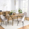 Table à manger ovale YSEULT 4 personnes 160x80cm bois peuplier