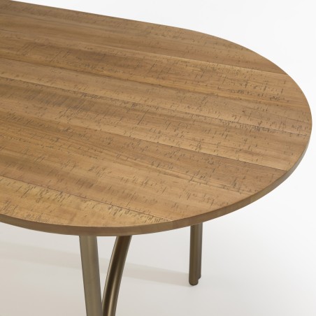 YSEULT Oval Dining Table 4 Person 160x80cm Natural Wood