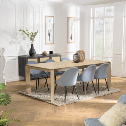 MAXENCE Extendable Rectangular Dining Table 220/320cm - Oak Wood
