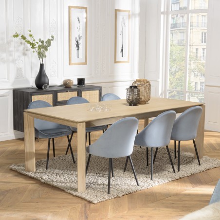 MAXENCE Extendable Rectangular Dining Table 220/320cm - Oak Wood