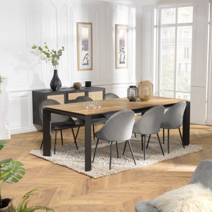 Table à manger MAXENCE en bois teck recyclé