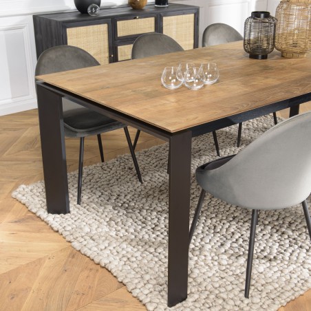 Table à manger MAXENCE en bois teck recyclé