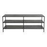 ROMAIN Black TV Stand with 2 Industrial Metal Shelves