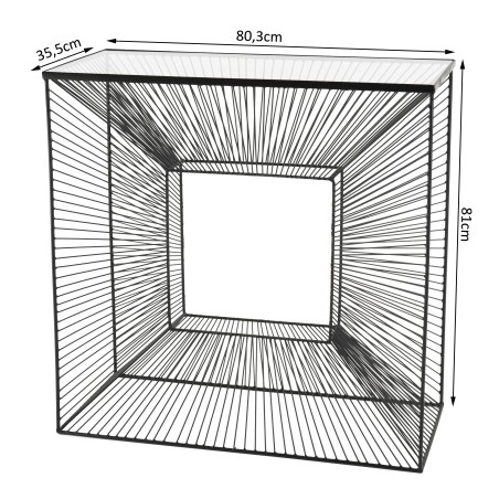 Console TOD - Métal Noir et Verre