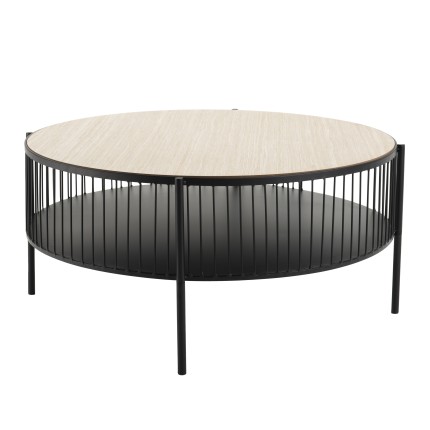 Table basse ronde TOD double plateau 80x80cm