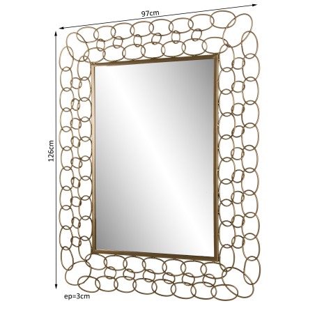 TOD - Rectangular Gold Metal Mirror
